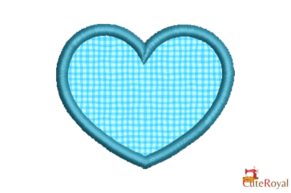 Download Heart Shape Applique – Blue Gingham - Art Collection