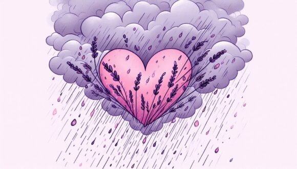 Download Heart in Lavender Storm – Ink and Waterc - Art Collection