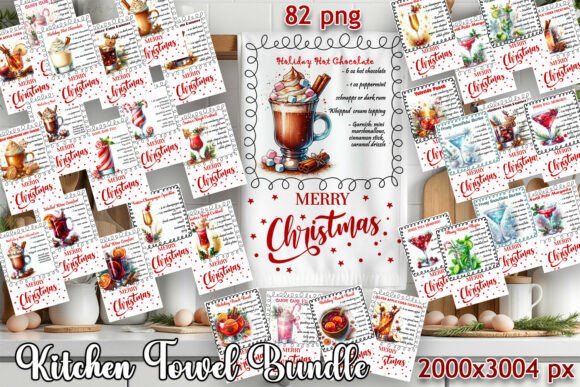 Download Christmas Kitchen Towel Design - Design Collection