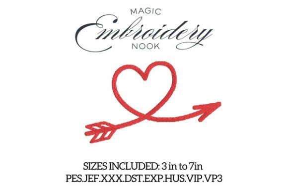 Download Loop Heart Arrow Digital Embroidery - Art Collection