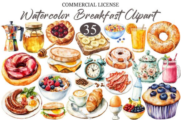 Download Watercolor Breakfast Clipart - Art Collection