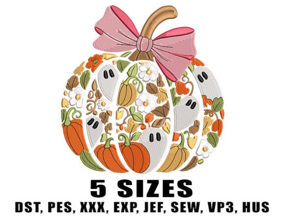 Download Cute Girly Pumpkin Embroidery Design - Design Collection