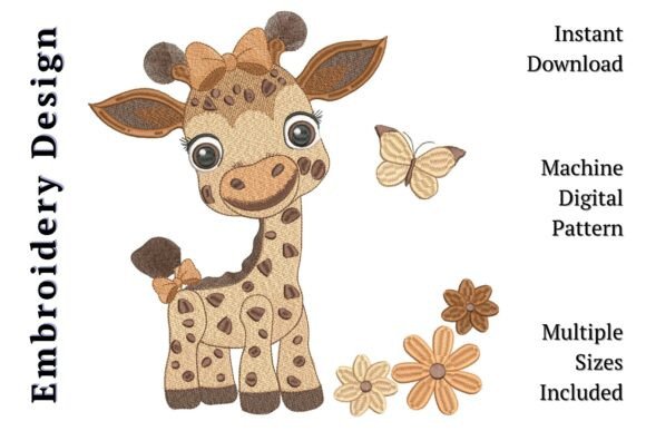 Download Cute Baby Girl Giraffe Bow Butterfly - Premium Resources
