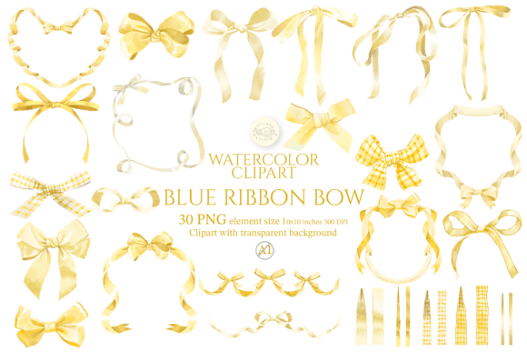Download Coquette Yellow Ribbon Bow Clipart - Art Collection