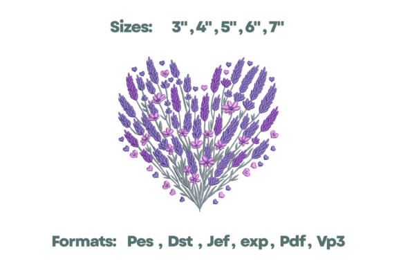 Download Lavender Floral Heart Embroidery - Art Collection
