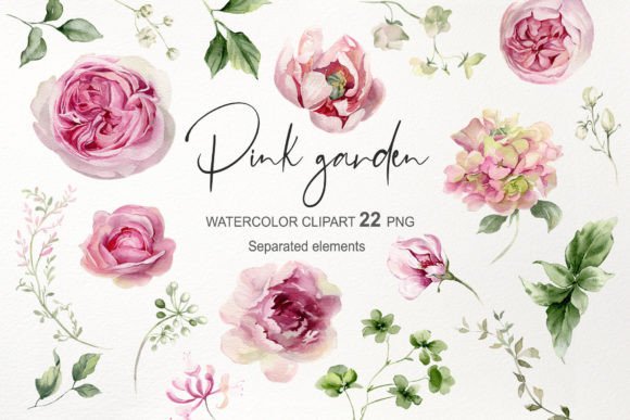 Download Watercolor Pink Flowers Clipart Rose PNG - Art Collection