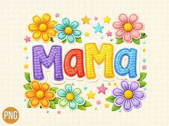 Download Mama Flower Patch Embroidery Design PNG - Design Collection