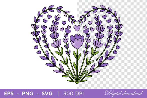Download Lavender Heart Shaped Floral - Art Collection
