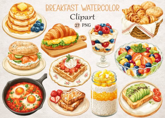 Download Breakfast Watercolor Clipart - Art Collection