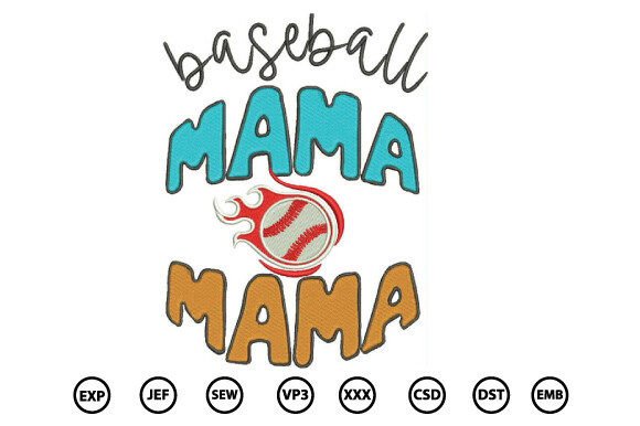 Download Baseball Mama Embroidery Design - Design Collection