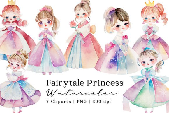 Download Fairytale Princess Watercolor Clipart - Art Collection