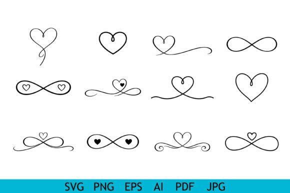 Download Elegant Heart Infinity Line Collection - Art Collection