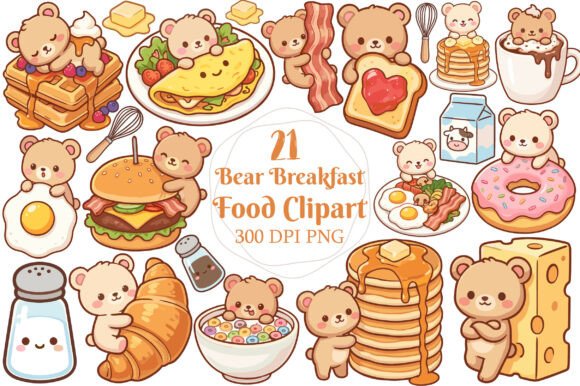 Download Bear Breakfast Food Clipart - Art Collection