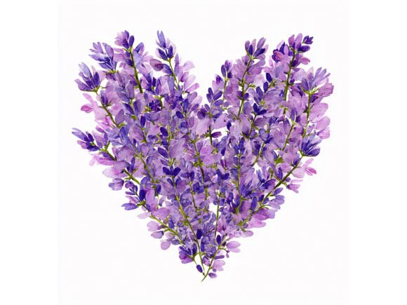 Download 14 JPG Lavender Heart Floral Set - Art Collection