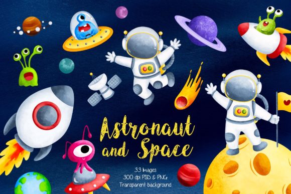 Download Astronaut and Space Clipart - Art Collection