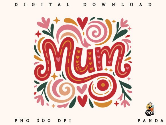 Download Brushstroke Mum, Hand Drawn Mum Design - Design Collection
