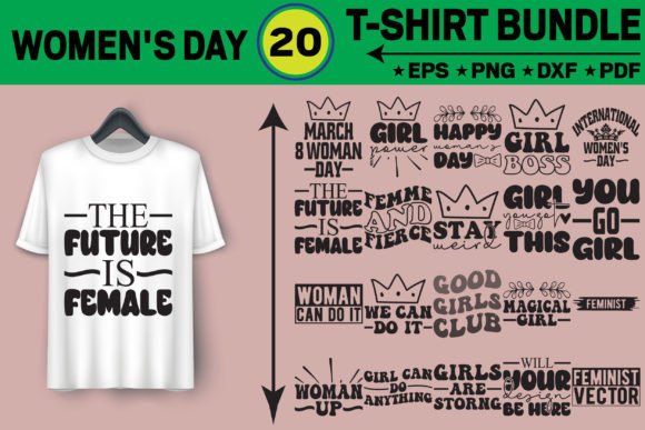Download Women's Day T-shirt Design Bundle - Design Collection