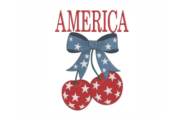 Download America Cherries Embroidery Design - Design Collection