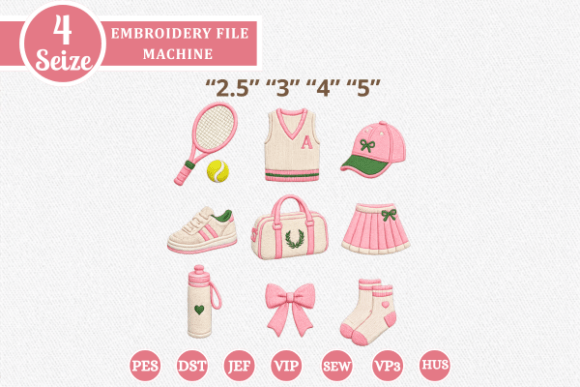 Download Mini Tennis Embroidery Design Bundle - Design Collection