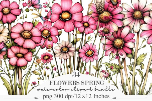 Download Pink Flowers Spring Clipart - Art Collection