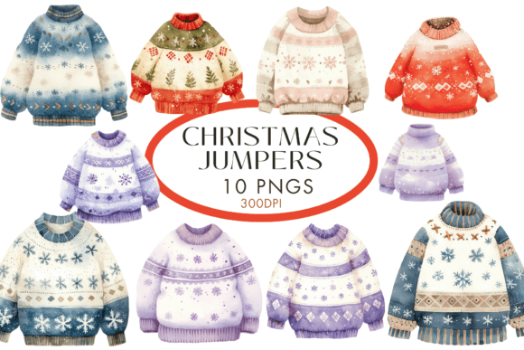 Download Christmas Jumpers Watercolour Clipart - Art Collection