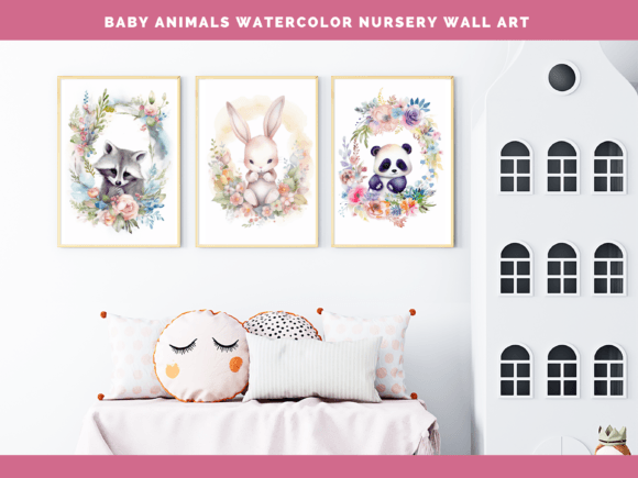 Download Baby Animal Nursery Set of 3 Wall Art 02 - Art Collection