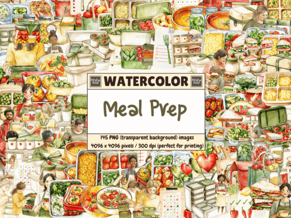 Download Meal Prep Watercolor Clipart - Art Collection