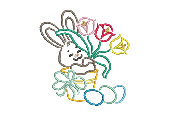 Download Bunny Easter Embroidery Design - Design Collection