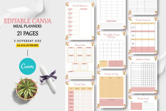 Download Editable Canva Meal Planner Templates - Table Collection