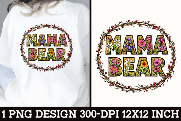 Download Floral Mama Bear T-Shirt Design - Design Collection