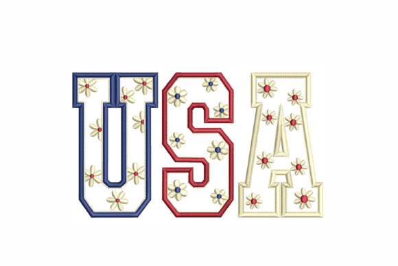 Download USA Applique Embroidery Design - Design Collection