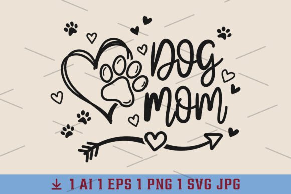 Download Dog Mom Paw Print Heart SVG - Art Collection