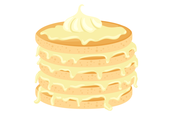 Download Pancake Stack with Cream on Top Cartoon - Art Collection