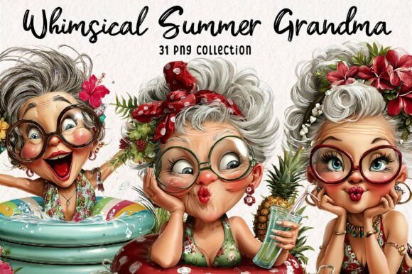 Download Whimsical Summer Grandma Clipart - Art Collection