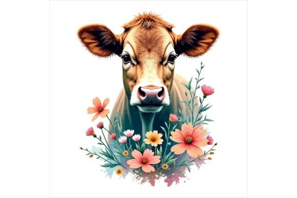 Download Farm Animal Clipart Floral Set - Art Collection
