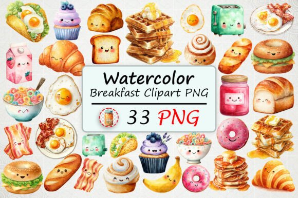 Download Watercolor Breakfast Clipart PNG - Art Collection