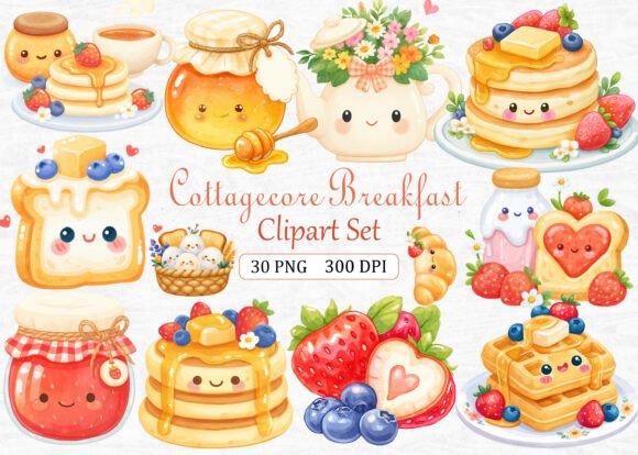 Download Cottagecore Breakfast Clipart Set - Art Collection