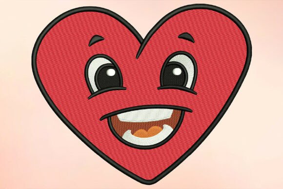 Download Grinning Heart Embroidery Design - Art Collection