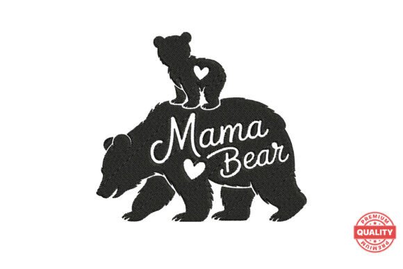 Download Mother and Baby Bear Embroidery Design - Premium Resources
