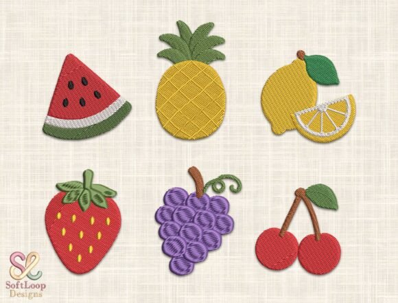 Download Cute Fruit Embroidery Design Bundle - Design Collection