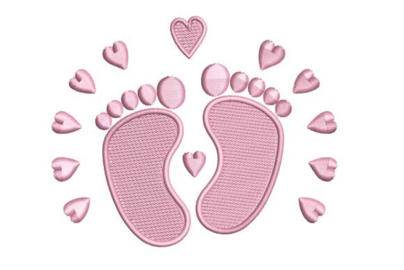 Download Sweet Baby Footprints &amp; Hearts - Art Collection