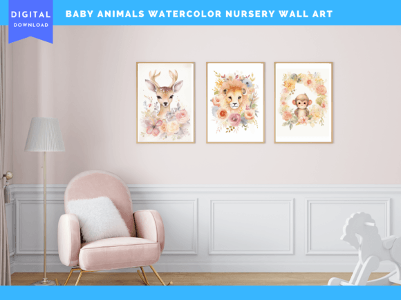 Download Baby Animal Nursery Set of 3 Wall Art 05 - Art Collection