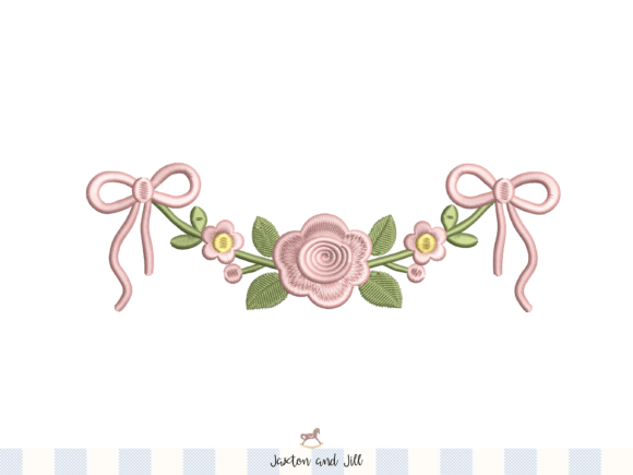 Download Floral Rose Bow Embroidery Border Design - Design Collection