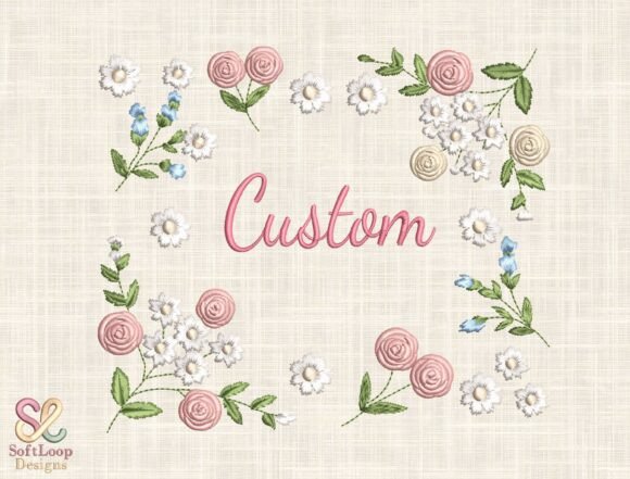 Download Custom Floral Name Embroidery Design - Design Collection