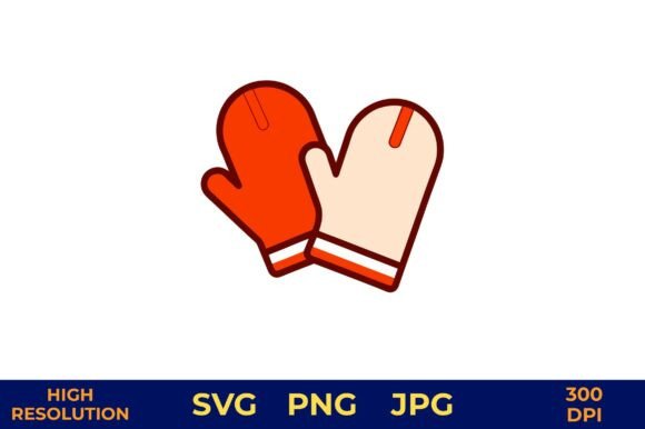 Download Pair of Oven Mitts Vector Design - Design Collection