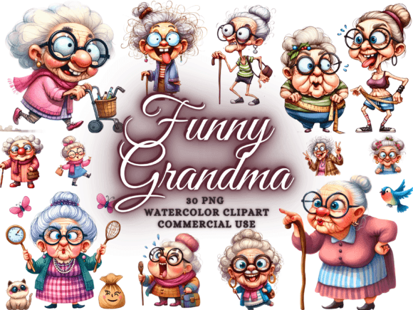 Download Funny Grandma Sublimation Clipart PNG - Art Collection
