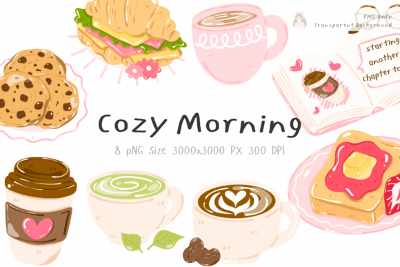Download Cozy Morning Coffee Matcha Clipart PNG - Art Collection
