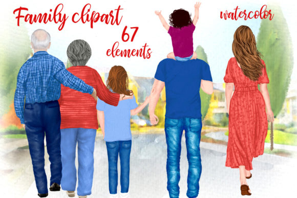 Download Family Clipart Grandparents and Kids - Art Collection