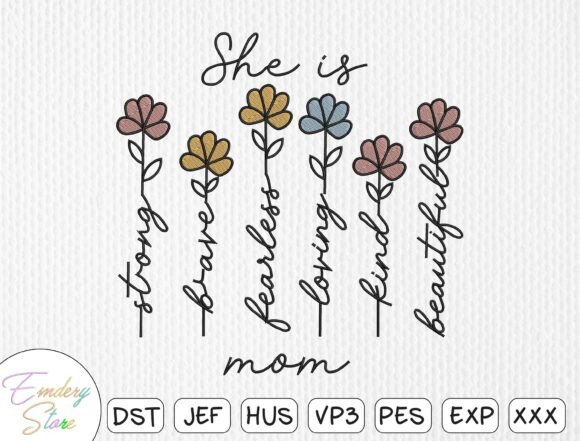 Download She is Mom Embroidery Design - Design Collection
