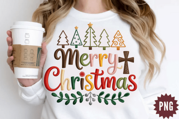 Download Embroidery Merry Christmas PNG Design - Design Collection